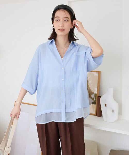 「Green Parks」 「chocol raffine robe」半袖シャツ FREE ベージュ レディース_画像6