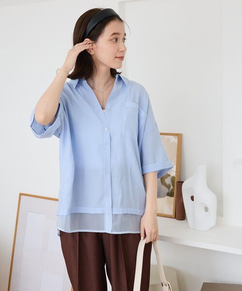「Green Parks」 「chocol raffine robe」半袖シャツ FREE ベージュ レディース_画像7