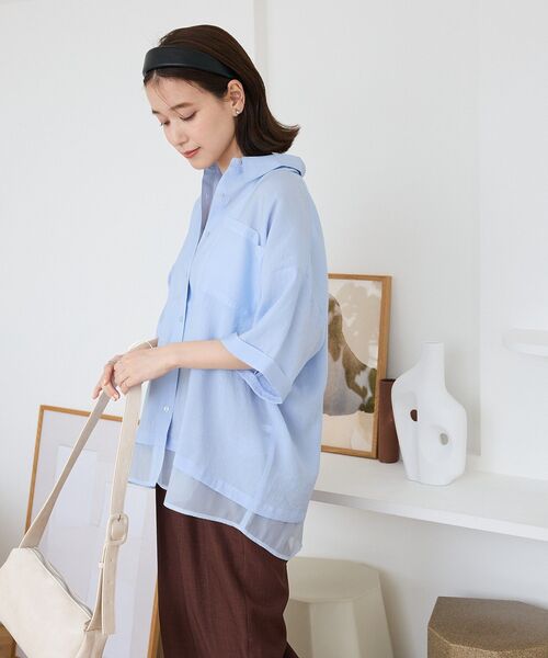 「Green Parks」 「chocol raffine robe」半袖シャツ FREE ベージュ レディース_画像8