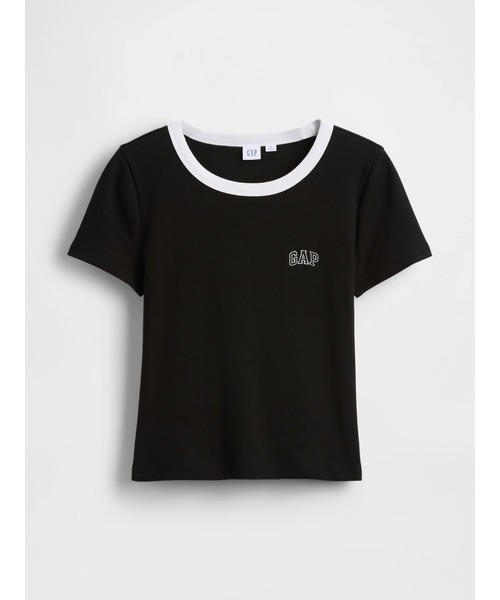 GAP（ギャップ） tシャツ リブ GAPロゴ 半袖チビTシャツ レディース