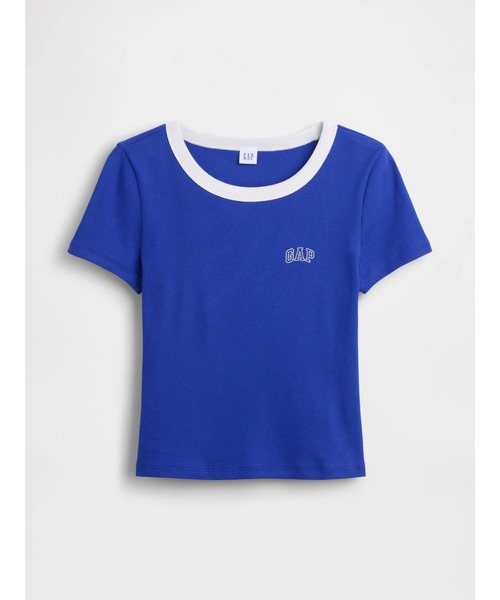GAP（ギャップ） tシャツ 半袖 リブ GAPロゴ 半袖チビTシャツ