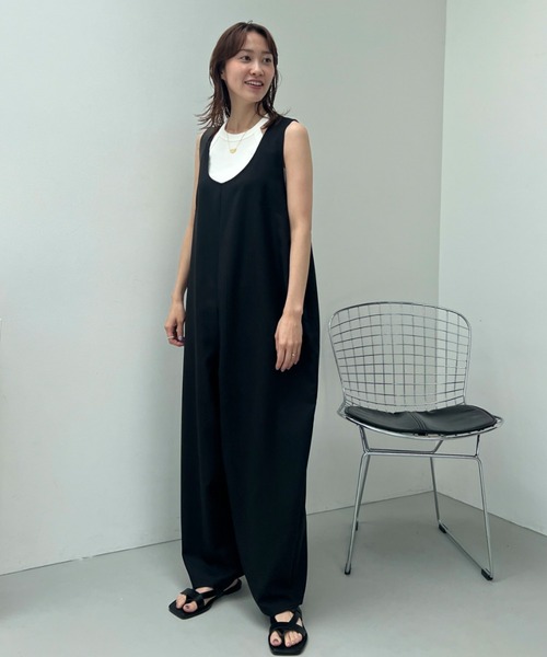 「y/m」 オールインワン FREE ブラック レディース_画像2