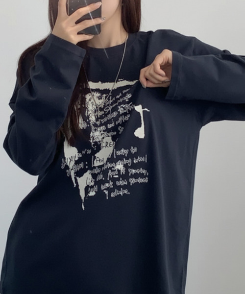 tシャツ フロントプリント Tシャツ ロンT 長袖 レディース : ZOZOTOWN