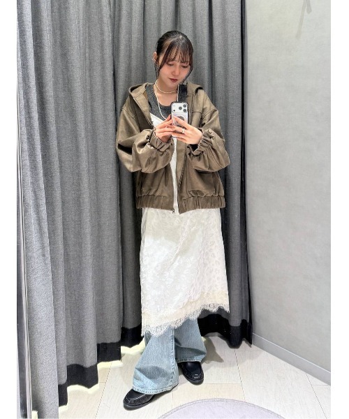 未使用 ジーナシス モンスターフードブルゾン アイボリー JEANASIS｜モンスターフードブルゾン | Rakuten Fashion(楽天