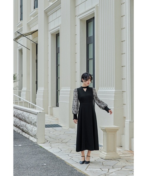 「niana」 長袖ワンピース M ベージュ レディース_画像3