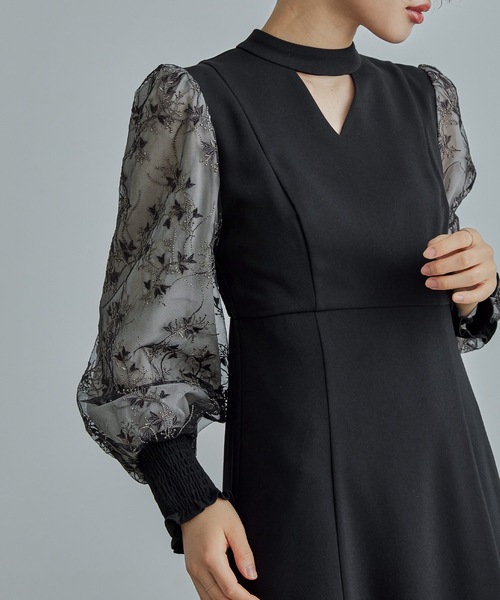 「niana」 長袖ワンピース M ベージュ レディース_画像9