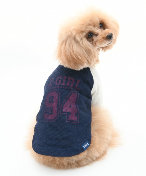 ⭐︎犬服⭐︎handmade ラグラン X-girl（エックスガール） 犬 服 X-girl/ナンバリングラグランTEE