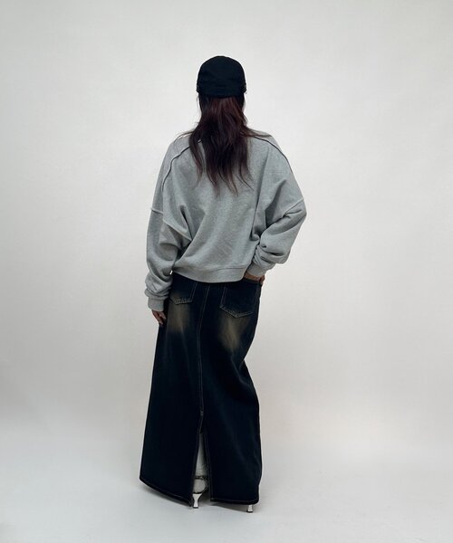 「WHO'S WHO gallery」 「sloppy」スウェットカットソー FREE チャコールグレー レディース_画像6