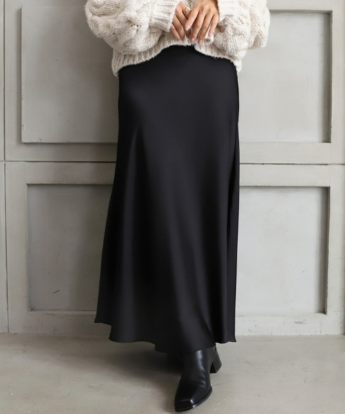 「moment+」 ロングスカート M ブラック レディース_画像3