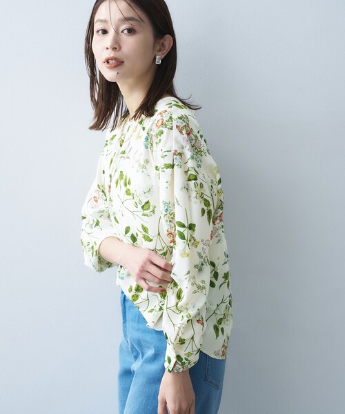 X UNTITLED アンタイトル 花柄 ブラウス シャツ トップス 長袖 UNTITLED（アンタイトル） ブラウス シャツ 「セットアップ可/花柄