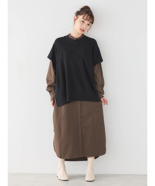 「AMERICAN HOLIC」 コンビワンピース M ブラウン レディース_画像3