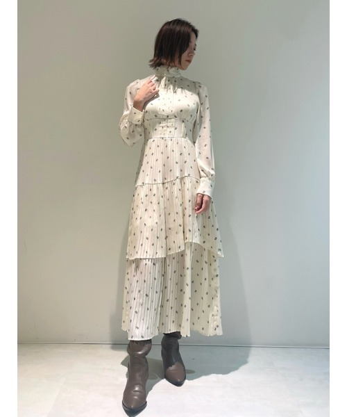 「LILY BROWN」 長袖ワンピース 0 ネイビー レディースの画像