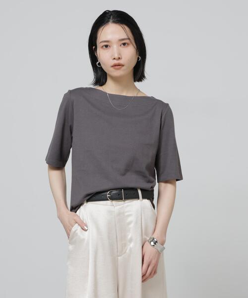 tシャツ Anti Soaked(R) 汗染み防止ボートネックTシャツ レディースの画像