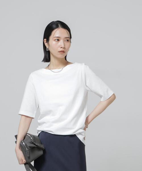 tシャツ Anti Soaked(R) 汗染み防止ボートネックTシャツ レディースの画像
