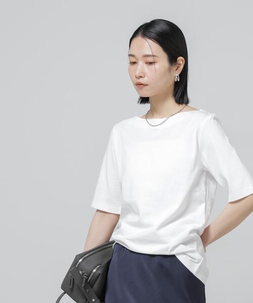 tシャツ Anti Soaked(R) 汗染み防止ボートネックTシャツ レディースの画像