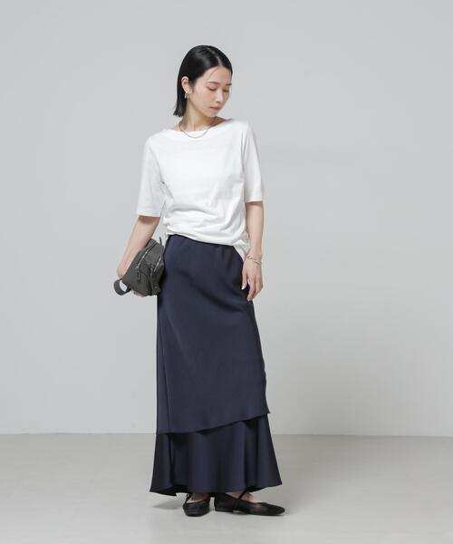 tシャツ Anti Soaked(R) 汗染み防止ボートネックTシャツ レディースの画像