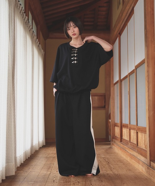 狐独 ヘンリーネック tシャツ ファイヤーフックワッフルTシャツ メンズ