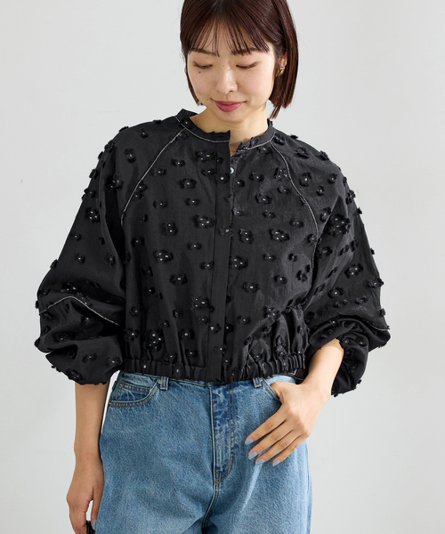 新品タグ付き　IENA ボリュームブラウス IENA（イエナ） ブラウス シャツ フラワージャガードボリューム