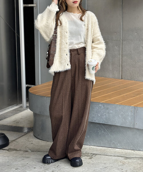 「w closet」 カーディガン FREE オフホワイト レディース_画像9