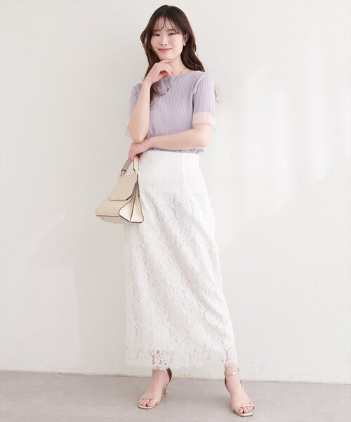 natural couture スカート スカラレースヘムスカート : ZOZOTOWN Yahoo