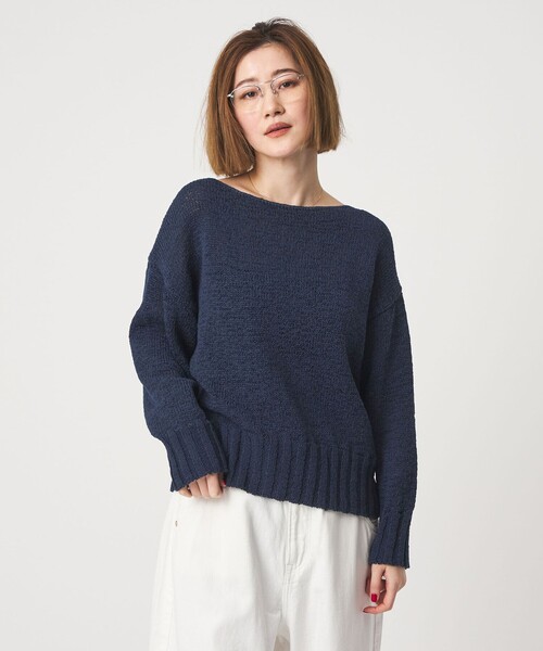 conte ニット セーター 「conte」テープヤーン ボートネックニット