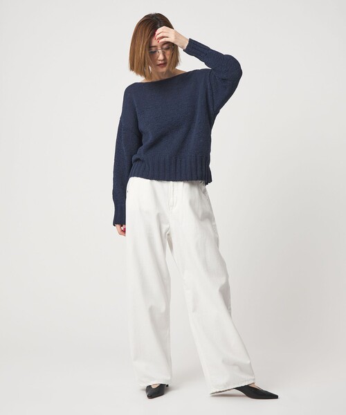 conte コンテ　テープヤーン ボートネックニット conte ニット セーター 「conte」テープヤーン ボートネックニット