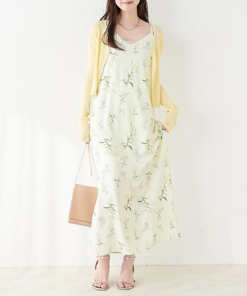 natural couture ワンピース フラワープリントキャミワンピース