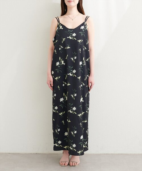natural couture ワンピース フラワープリントキャミワンピース