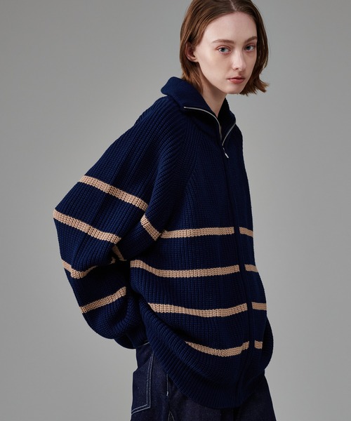 「ONCILY」 ニットカーディガン MEDIUM ブルー メンズ_画像4
