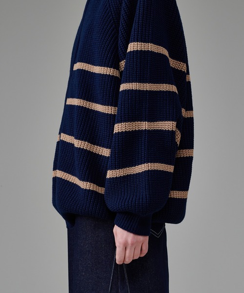「ONCILY」 ニットカーディガン MEDIUM ブルー メンズ_画像5