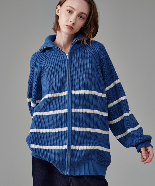 「ONCILY」 ニットカーディガン MEDIUM ブルー メンズ_画像7