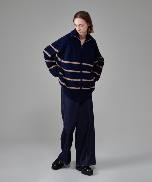 「ONCILY」 ニットカーディガン MEDIUM ブルー メンズ_画像9