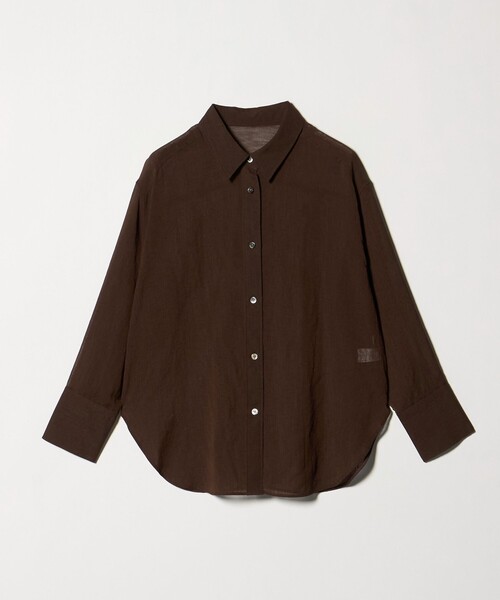ブラウス シャツ 「size SHORTあり」ラミーライク ロングスリーブシャツ 通気性 レディースの画像