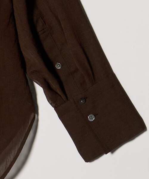 ブラウス シャツ 「size SHORTあり」ラミーライク ロングスリーブシャツ 通気性 レディースの画像