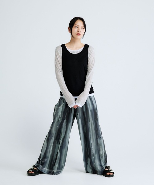 ワイドパンツ パンツ 「選べる着丈」マルチカラーイージーパンツ/674791 レディースの画像