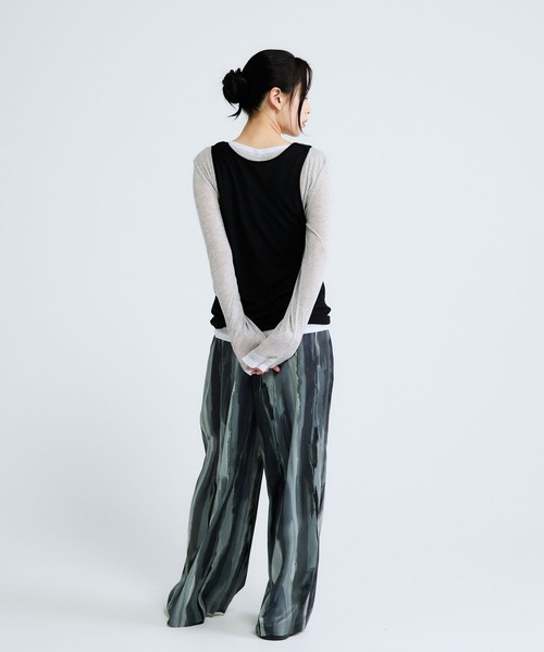 ワイドパンツ パンツ 「選べる着丈」マルチカラーイージーパンツ/674791 レディースの画像