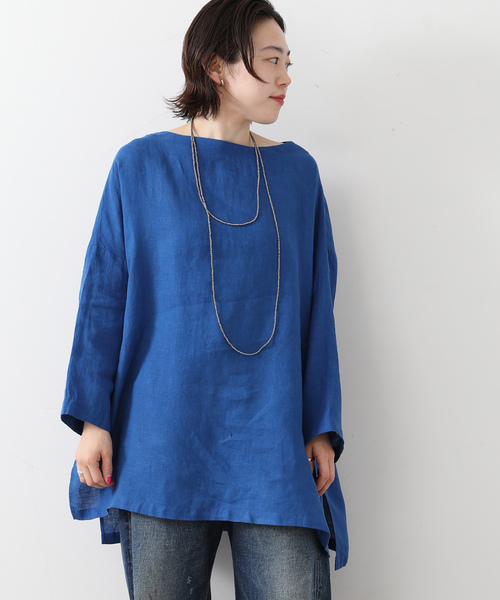 美品　ジャーナルスタンダードラックス　ミドルツイルボートネックブラウス　グレー JOURNAL STANDARD LUXE（ジャーナルスタンダード ラックス） ブラウス
