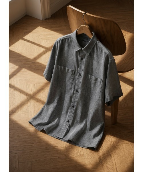シャツ 「ATON / エイトン」別注TWIST WOOL GAUZE SHORT SLEEVE SHIRT メンズの画像