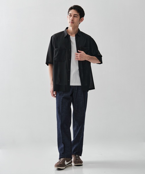 シャツ 「ATON / エイトン」別注TWIST WOOL GAUZE SHORT SLEEVE SHIRT メンズの画像