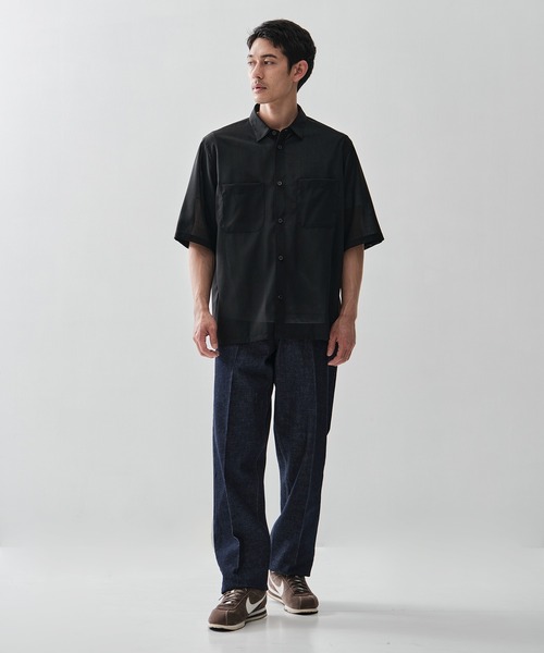シャツ 「ATON / エイトン」別注TWIST WOOL GAUZE SHORT SLEEVE SHIRT メンズの画像