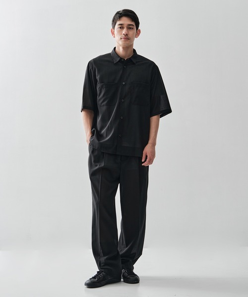 シャツ 「ATON / エイトン」別注TWIST WOOL GAUZE SHORT SLEEVE SHIRT メンズの画像