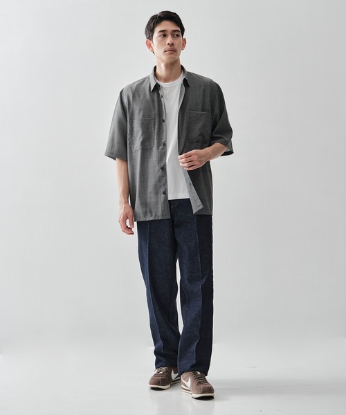シャツ 「ATON / エイトン」別注TWIST WOOL GAUZE SHORT SLEEVE SHIRT メンズの画像