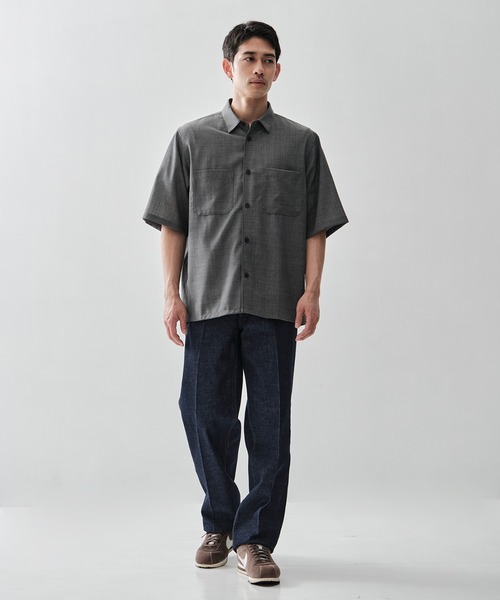 シャツ 「ATON / エイトン」別注TWIST WOOL GAUZE SHORT SLEEVE SHIRT メンズの画像