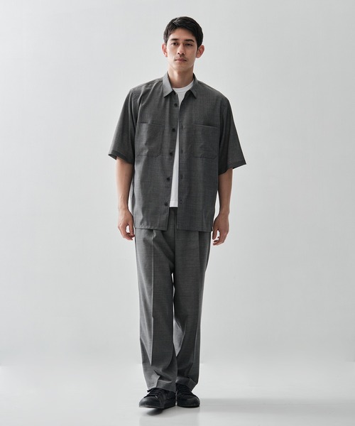 シャツ 「ATON / エイトン」別注TWIST WOOL GAUZE SHORT SLEEVE SHIRT メンズの画像