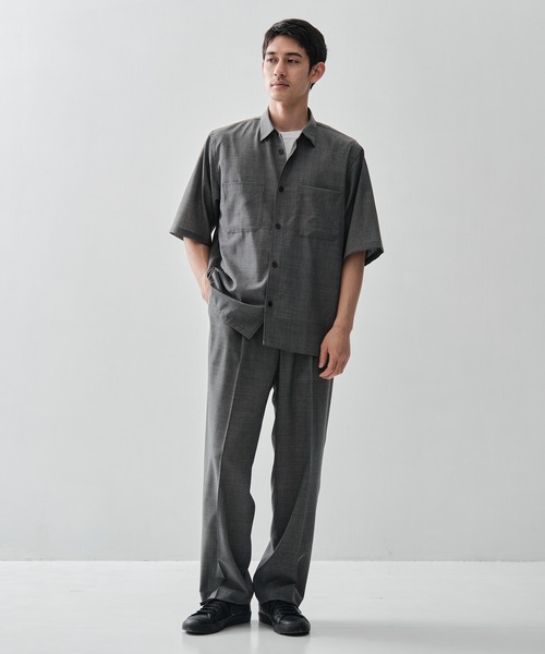 シャツ 「ATON / エイトン」別注TWIST WOOL GAUZE SHORT SLEEVE SHIRT メンズの画像
