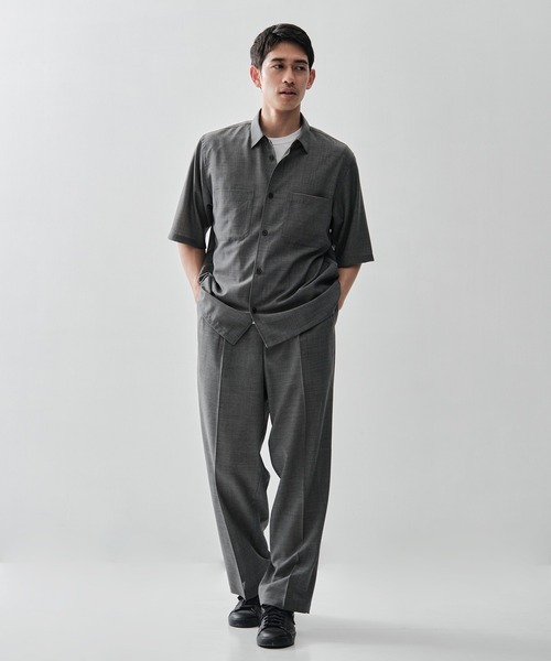 シャツ 「ATON / エイトン」別注TWIST WOOL GAUZE SHORT SLEEVE SHIRT メンズの画像