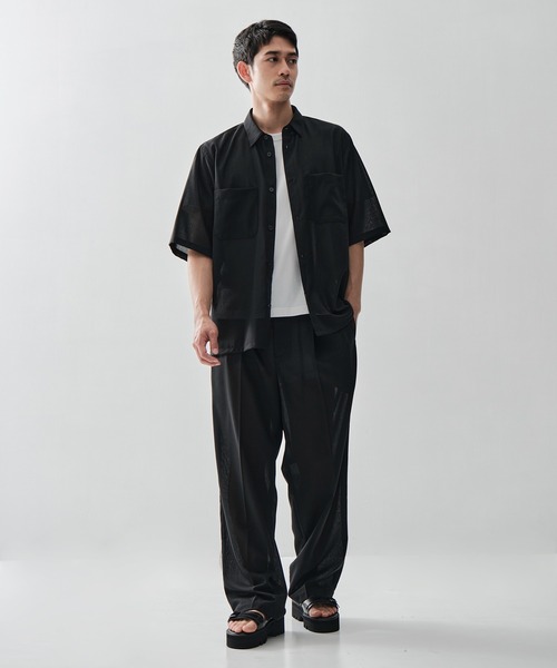 シャツ 「ATON / エイトン」別注TWIST WOOL GAUZE SHORT SLEEVE SHIRT メンズの画像