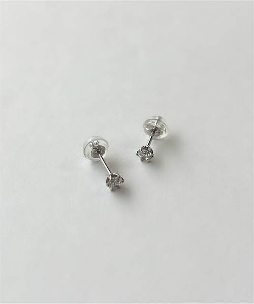 ピアス K10WG キュービックジルコニア ピアス レディースの画像