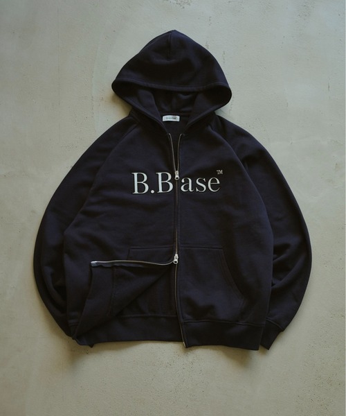 「BROKEN BASE」 ジップアップパーカー SMALL ライトブルー メンズ_画像3