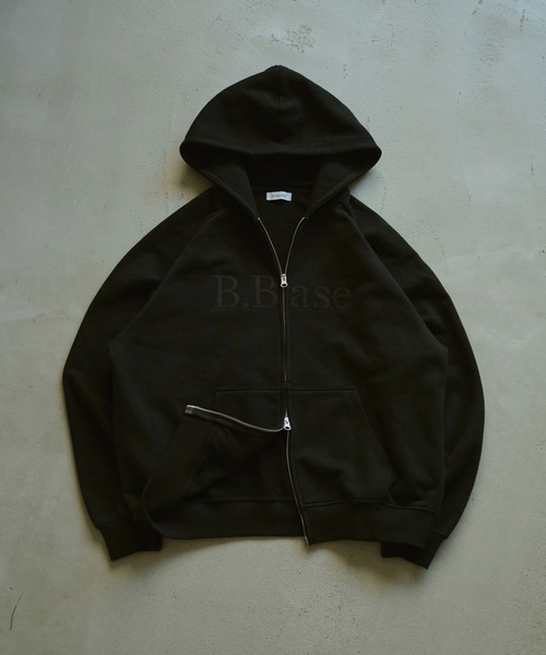 「BROKEN BASE」 ジップアップパーカー SMALL ライトブルー メンズ_画像5